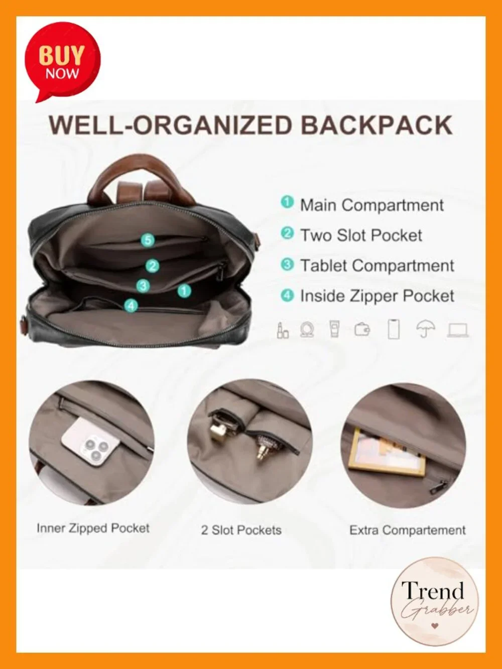 Convertible Laptop Backpack Purse with Guitar Strap - Vegan Leather